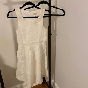 White jcrew dress with pockets
